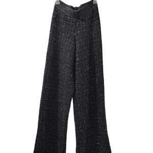 MNG -S-Black Gold EMNROIDERED Wide Leg Pant Size S